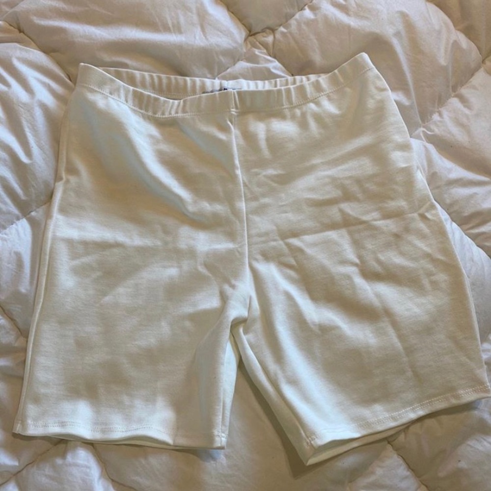 White biker shorts